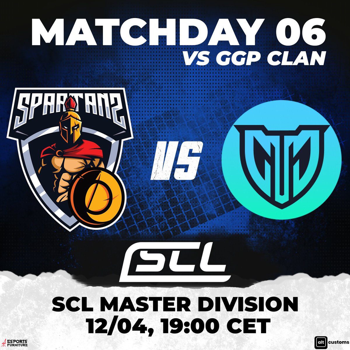 SpartansEu's tweet photo. We continue our SCL journey today, looking to build onto our last victory!!
⚔️MATCHDAY 06
🗓️12/04/2023
🆚@ggpclan
🏆@scleague_net Master Division
🕓19:00 CET
#CSGO #esports #gaming #SCLeague #SPARTANS #ggpclan #competition #gamingcommunity #gameon #esportsnews #gamingnews https://t.co/IfLRBAyO8T