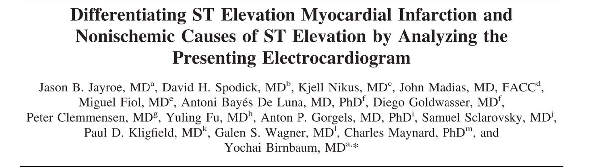 BrooksWalsh's tweet photo. Whenever I make a OMI/not OMI error, I'm going to haul out this study to assuage my shame.
These authors have written the textbooks, and *they* can't always agree! https://t.co/WTy4v1bvyd