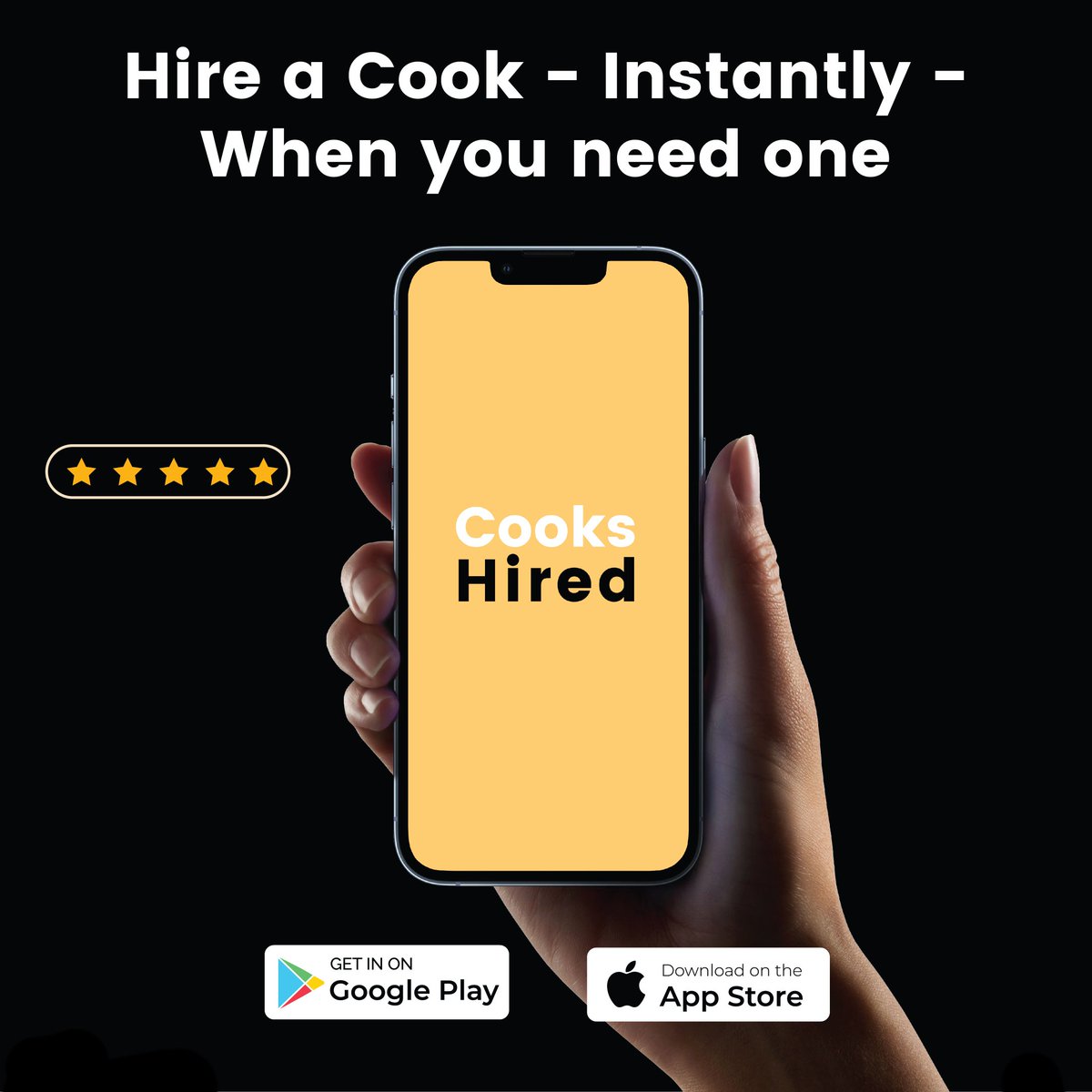 CooksHired's tweet photo. Now you can take a break from cooking! Cooks Hired is a new unique on demand service platform that enables you to hire a cook instantly. Whether its breakfast, lunch or supper. Insert location - specify your cuisine - Insert time and a cook will be on their way! https://t.co/i86fLtU1jJ