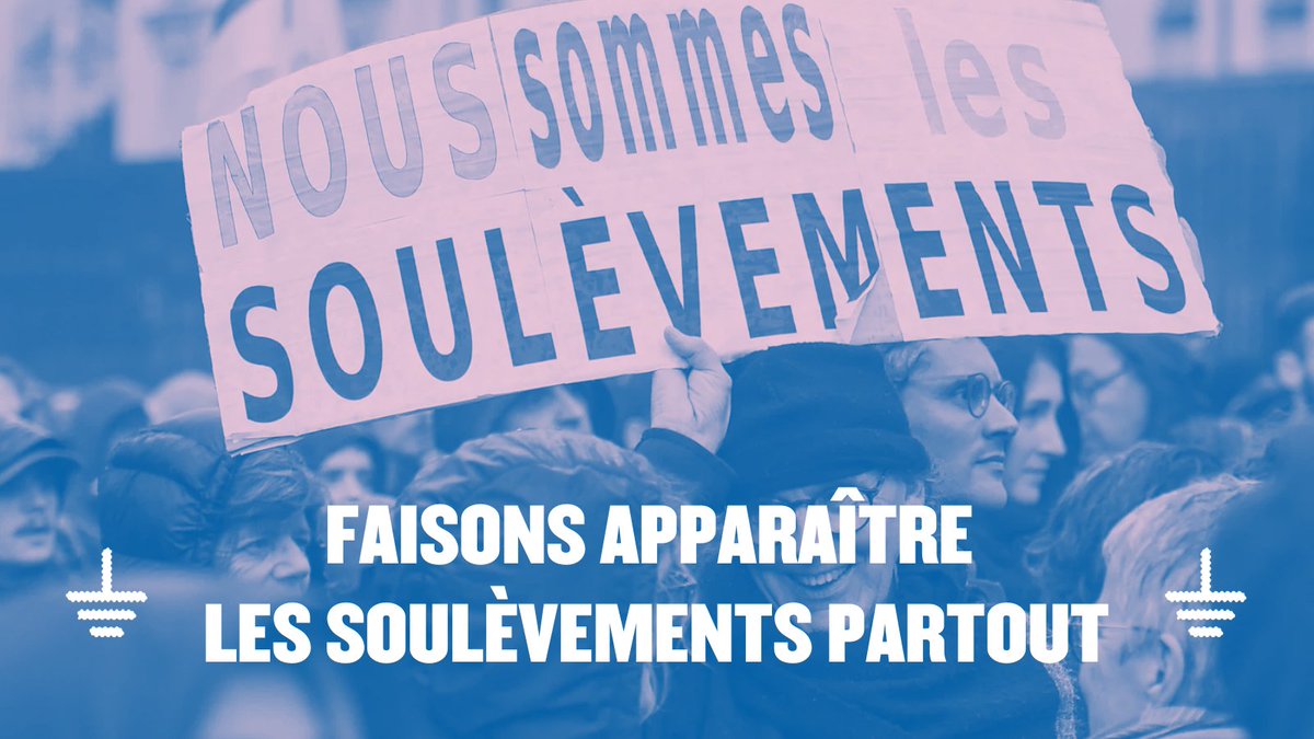 FAISONS APPARAÎTRE LES SOULÈVEMENTS DE LA TERRE PARTOUT
sur nos pancartes à la manif contre la #ReformeDesRetraites de demain et les suivantes, à nos fenêtres, sur les murs de nos villes, arborons des messages d'appartenance, le logo, des dessins d'animaux avec ou sans outils !