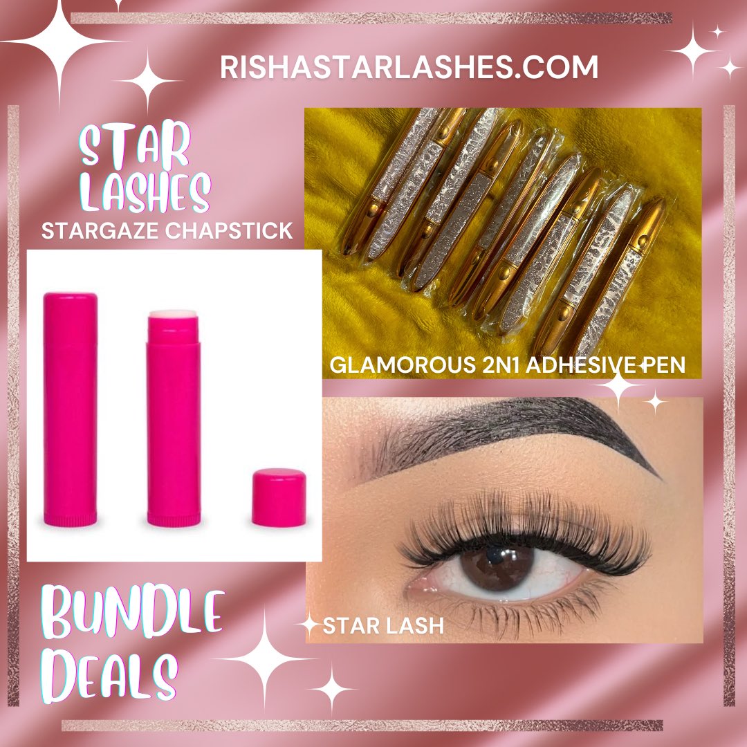 rishastarlashes's tweet photo. Here’s an example of one of Star Lashes #BundleDeals 

Check here ⏭️ https://t.co/c3Nkwz8uS6 for the bundle that fits your personality 🩵⭐️🩷⭐️💛

#lashes #minklashes #gloss #moisturizelikeaderm #beautyrituals #memphis #makeuplooks https://t.co/hSjMQ56uIv