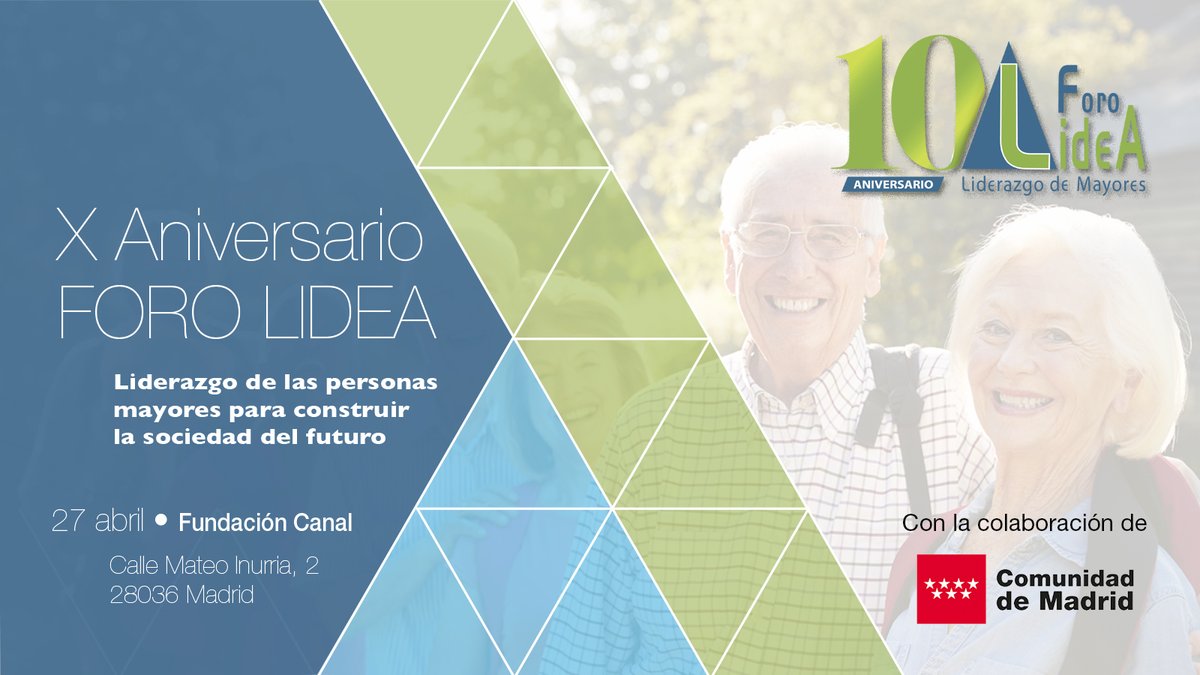 forolidea's tweet photo. ¡Atención! 📣 Acompáñanos en la celebración del X Aniversario del Foro LideA
📅27 de abril
🕐09:30 a 14:00 horas
📍Fundación Canal
¡No te la pierdas!
Inscríbete👉https://t.co/i41zNovbYj
#ForoLideA #SociedadDelFuturo #LiderazgoMayores https://t.co/UPwjBevKvl