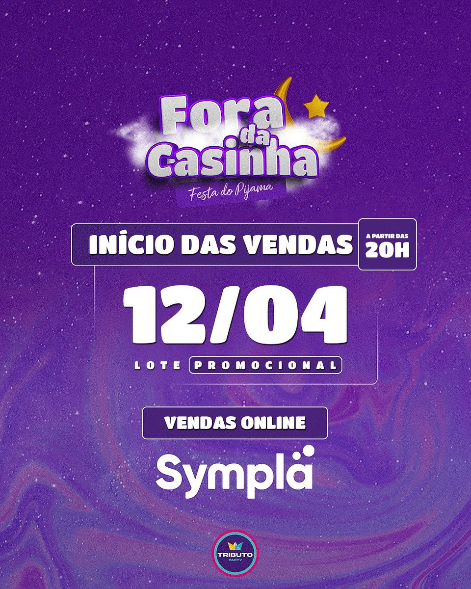 tributoparty's tweet photo. COMEÇA HOJEEEE: Já separou aquela grana extra pra garantir o teu ingresso no precinho pra festa Fora da Casinha - A festa do Pijama no CCS Eventos?😎 Fica atento(a), as 20h iniciamos a venda, começando pelo LOTE PROMOCIONAL por apenas R$40, corre 👟💨🌈 https://t.co/0UW6T6ZGZq