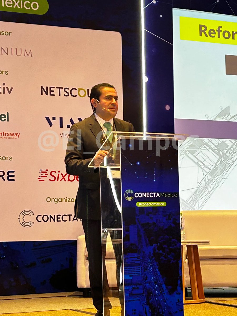 El_Campos's tweet image. El comisionado del @IFT_MX, @juarezmojica, da el Keynote de apertura en #ConectaMexico. @CWeeklyES