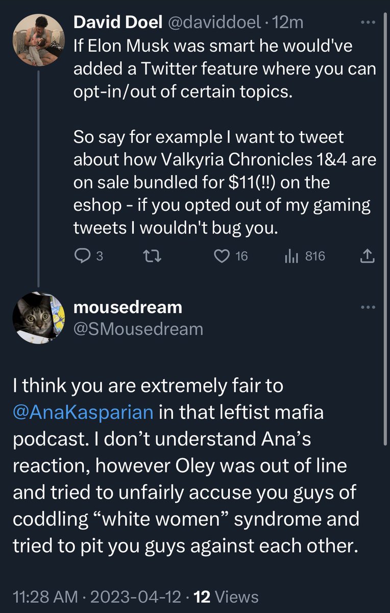 Another example. Random crypto account brings up this drama while tagging  Ana, in a reply to a tweet about Twitter and videogames. There are accounts  being paid to create division.