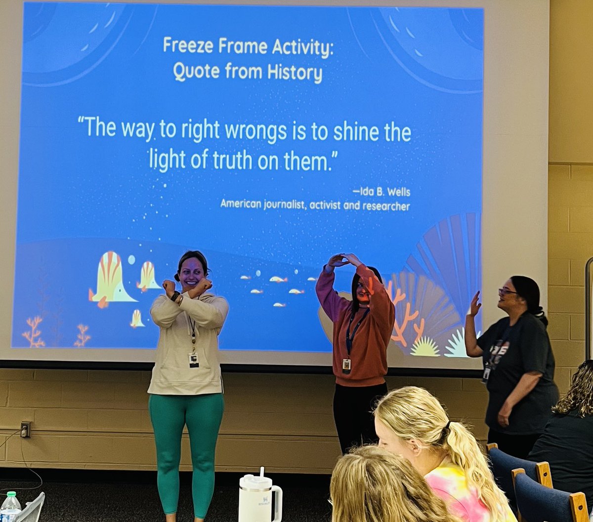 Teachers at ⁦Pawnee learned ways to remove the language barrier and lower the affective filter for ELLs, all while increasing comprehension. Loved getting to watch my counterpart present great strategies for incorporating drama and movement! ⁦<a href="/PawneePanthers/">Pawnee Elementary</a>⁩