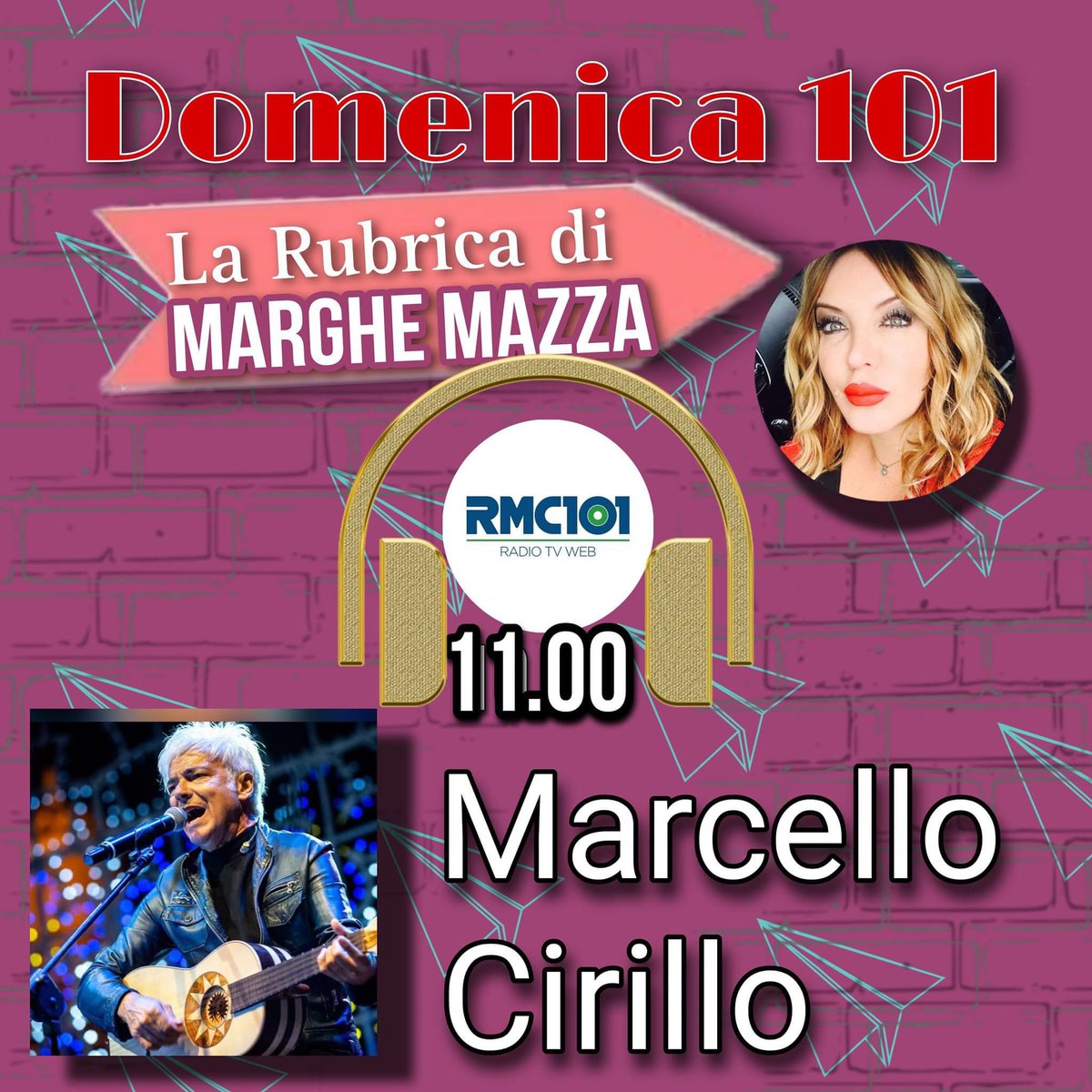 cirillofanpage's tweet photo. Domenica a partire dalle ore 11,00 su #rmc101 all’interno di #domenica101 #larubricadimarghe sarà ospite il nostro @marcelloCirillo non mancate!#marcellocirillo #radio #appuntamentiradio #weekend #domenica #onair https://t.co/MBmlRERHQJ