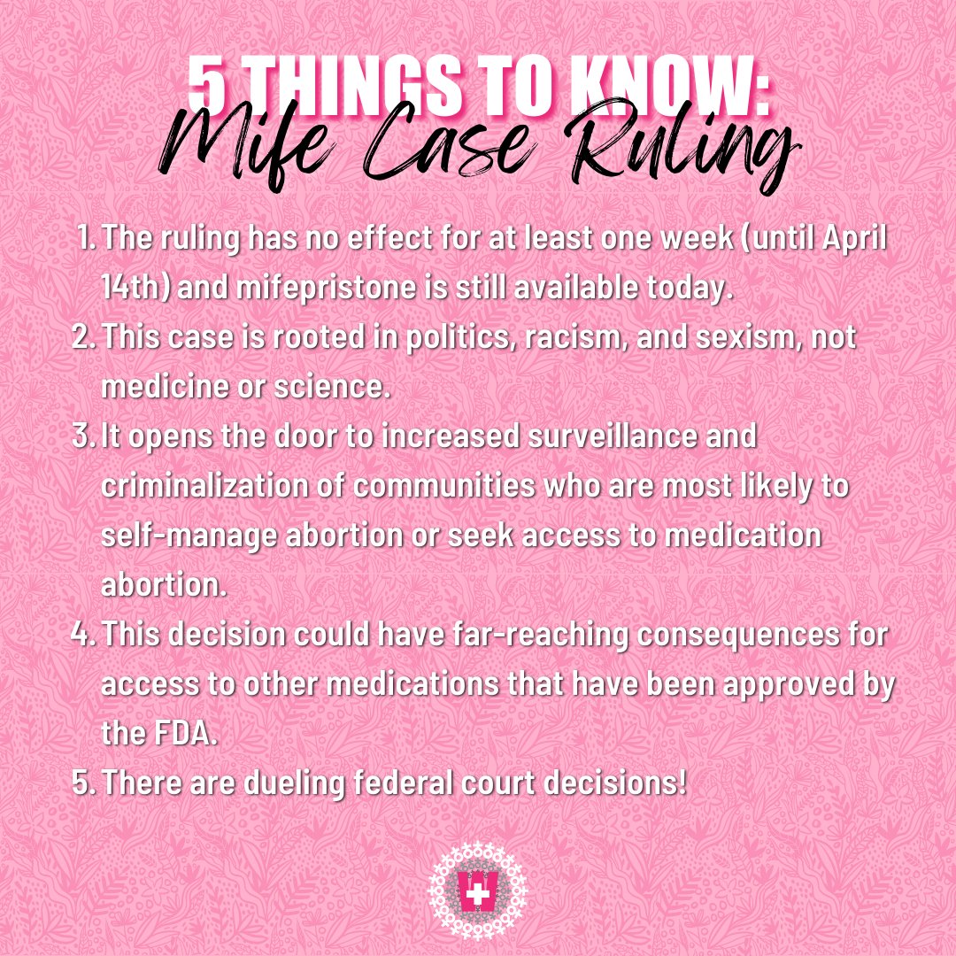pwn_usa's tweet photo. 🔥IMPORTANT!🔥 5 things you need to know about the recent ruling. join our discussion friday to learn more! #Mifepristone #ProChoice #LiberateAbortion https://t.co/SnE4z9JOoY