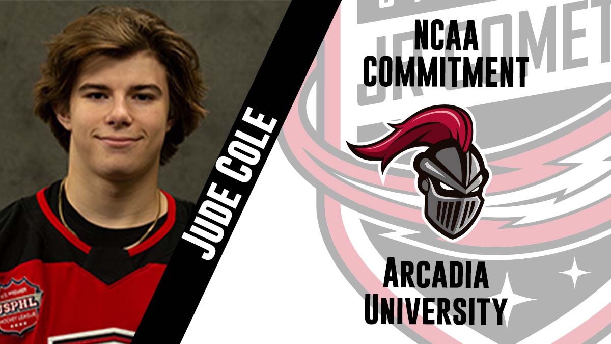 Congrats to Premier Captain Jude Cole on committing to Arcadia University!

Full story: jrcomets.hockeyshift.com
