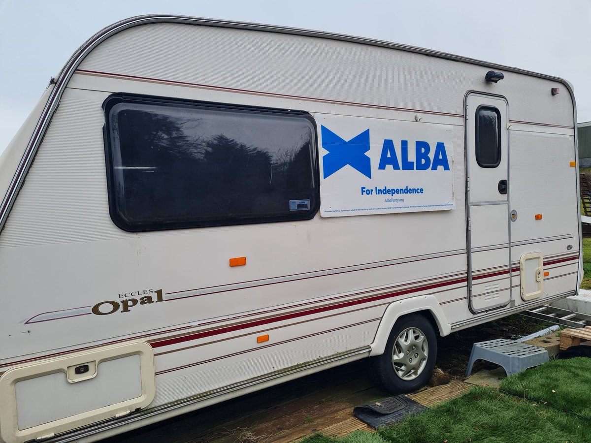 DonaldIslay's tweet photo. Found the #AlbaParty Campaign Caravan by my house today. Hope the Auditors have been notifed by Party HQ! We could start a fundraiser for an upgrade! Ringfenced for Donald. #SNPCampervan #SNPFinances https://t.co/hSos4EDtT1