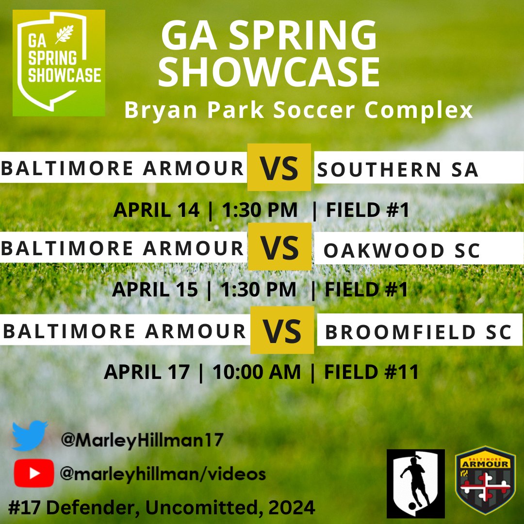 @adamgodwin @GAcademyLeague 🔥#GASpring Showcase Schedule🔥Come out & watch us play!#defense #dualfooted #classof2024 #uncommitted