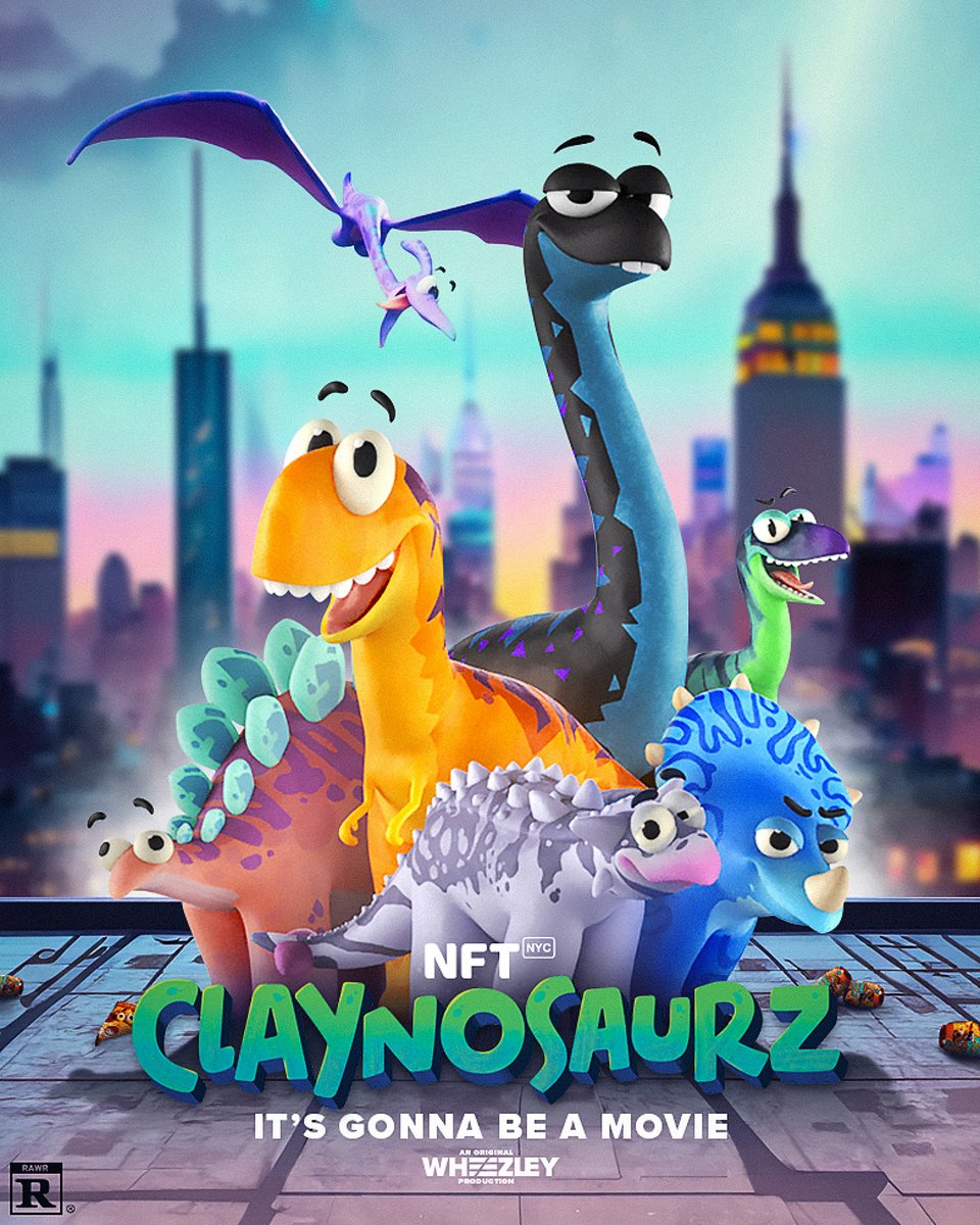 Now Playing from April 12-14 #NFTNYC2023 

<a href="/Claynosaurz/">Claynosaurz</a> in NYC - It's Gonna Be A Movie 🍕
 
A movie needs a poster, right!? Rated Rawr 🦖 Please be responsible.