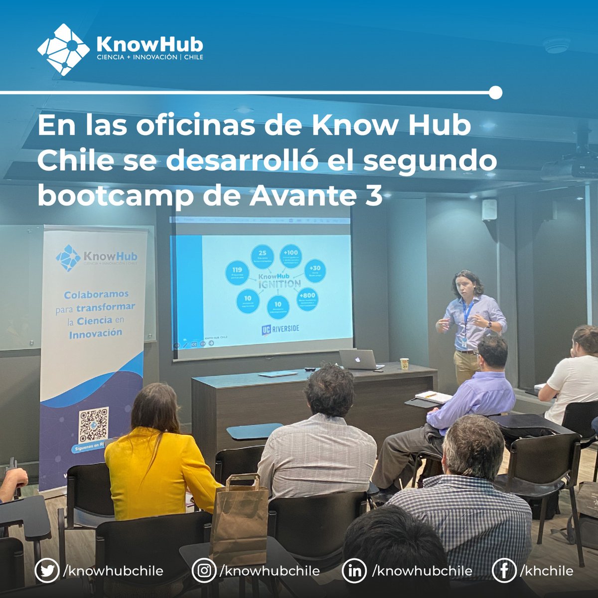 KnowHubChile's tweet photo. ▶️ El martes 11 de abril se realizó el segundo bootcamp de #Avante3 desafío de innovación abierta organizado por la @Armada_Chile y @KnowHubChile En esta oportunidad, la actividad se llevó a cabo en las dependencias de Know Hub Chile 💡🚀

https://t.co/z2TxezkBXb https://t.co/Nd3xBY4OPJ