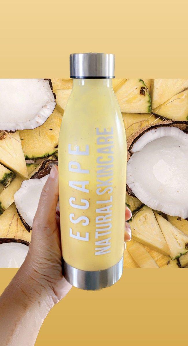 EscapeNatural's tweet photo. Try this delicious Coconut Pineapple Smoothie to brighten your skin from within. 

It is loaded with vitamin C and antioxidants. This treat will also keep your skin hydrated. 🥥🍍💦

#heathyskin #glowingskin #skinsmoothie #sknblendz #raw #pure #fresh https://t.co/hEnfFFcwIb