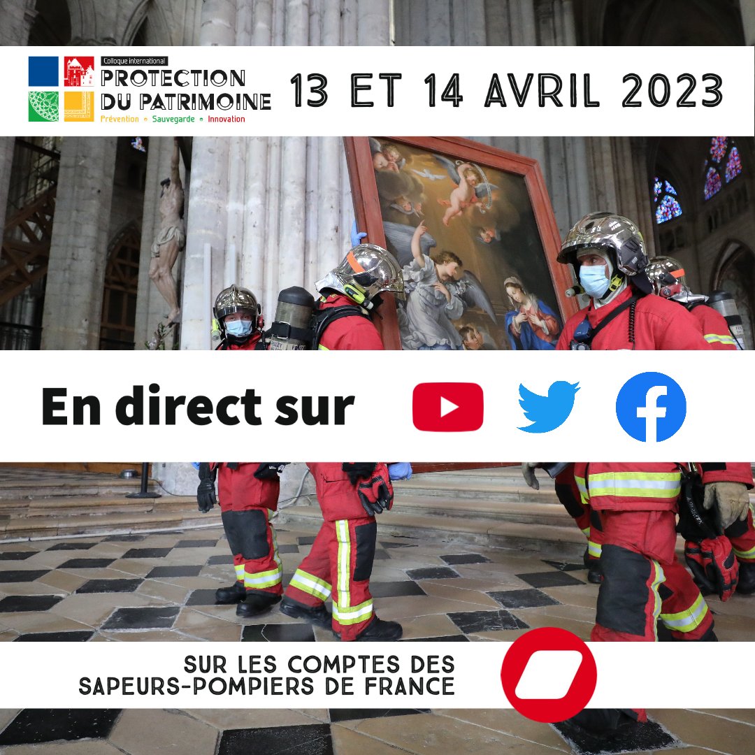PompiersFR's tweet photo. #ProtectionPatrimoine | Du 13 au 14 avril, suivez en direct sur les réseaux sociaux des sapeurs-#pompiers de France, le colloque international sur la protection du patrimoine : 4 ans après #NotreDame, quelles avancées ?
Programme sur https://t.co/GtVcJkq7GR https://t.co/VyYLDH2xDI