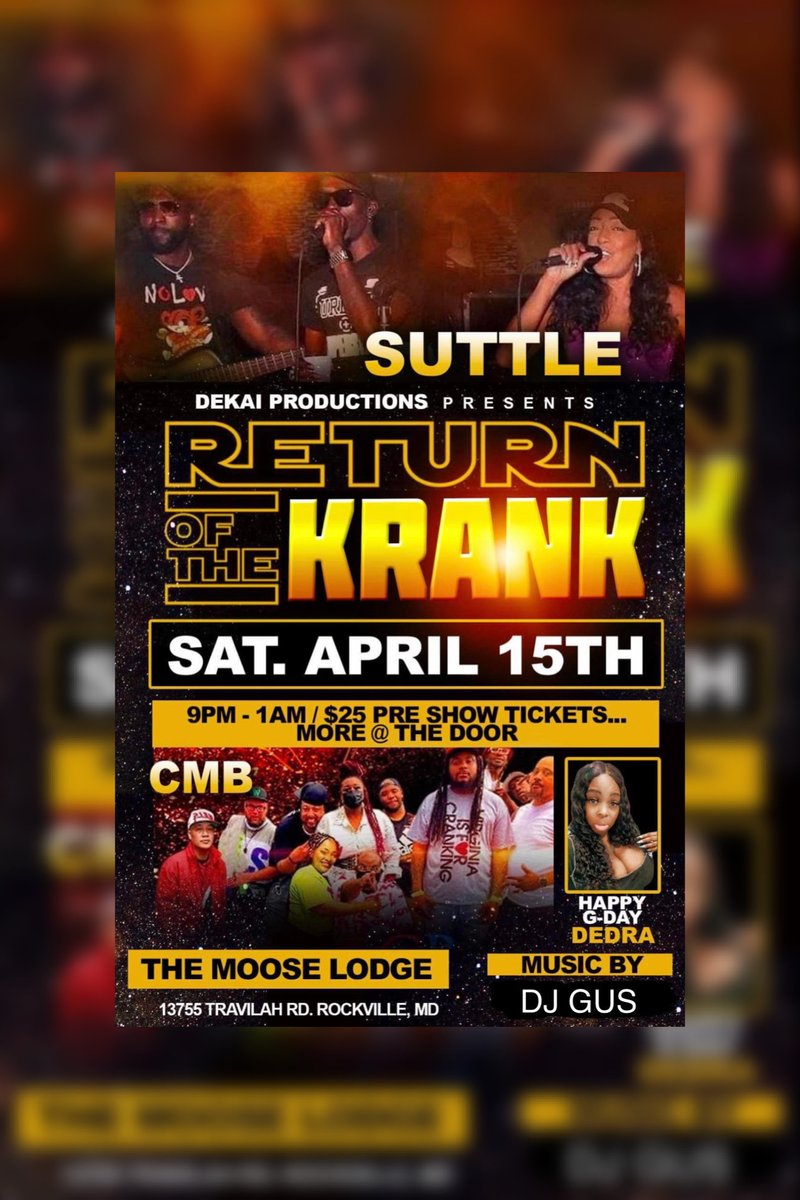 Rockville Md Moose Lodge still a few ticekts left $25 cashapp $ruckaruckent