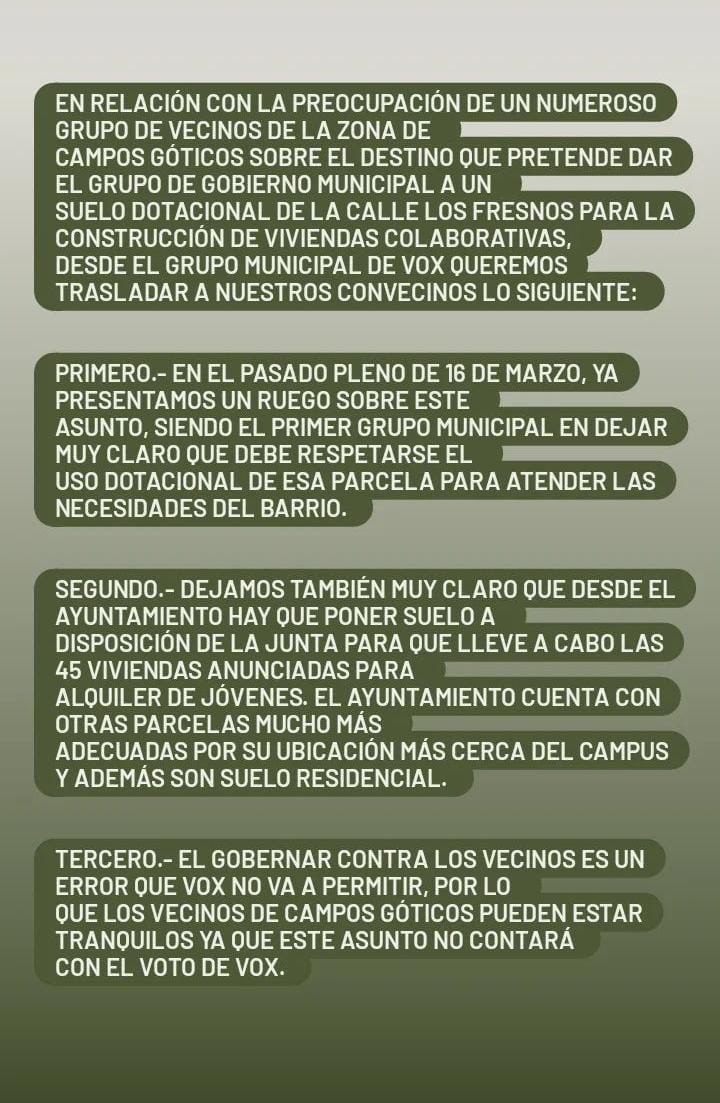 <a href="/slalanda/">Sonia Lalanda</a> <a href="/vox_es/">VOX 🇪🇸</a> <a href="/SERpalencia/">Cadena SER Palencia</a> Comunicado Oficial de <a href="/VOX_Palencia/">VOX Palencia</a> en el Ayuntamiento de la capital . <a href="/slalanda/">Sonia Lalanda</a> . Gracias