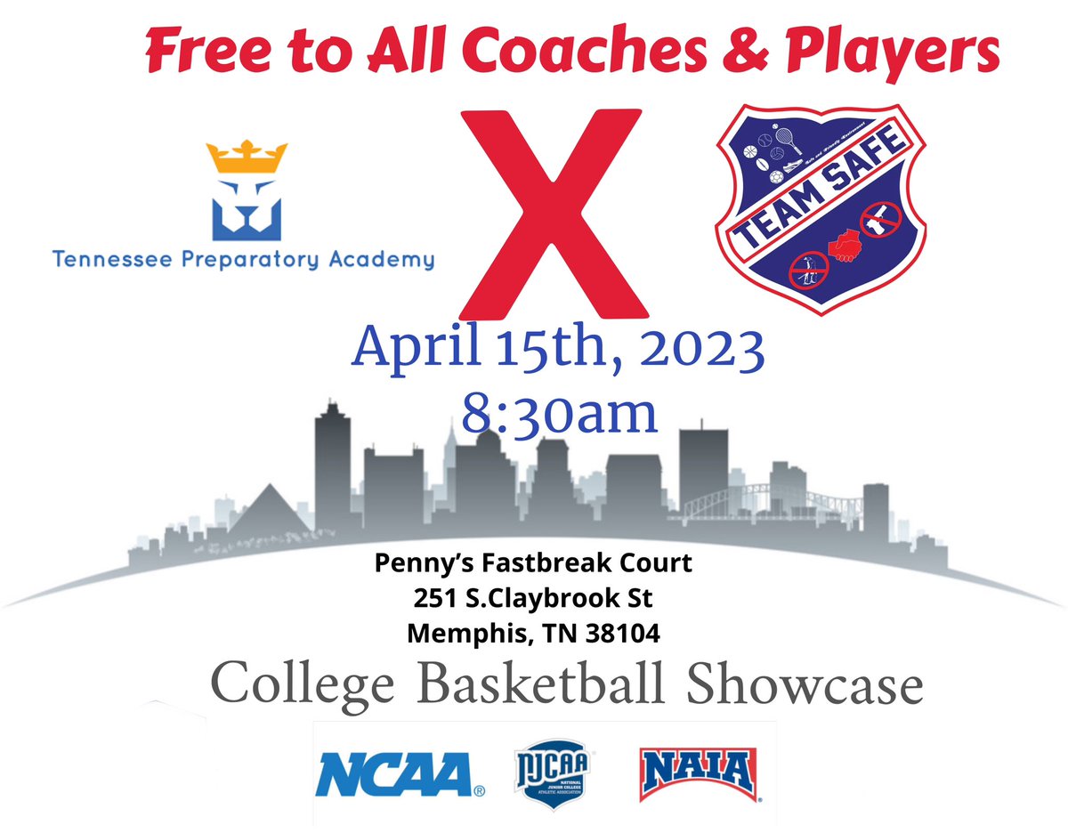 tennprepacademy's tweet photo. Itโs going down this Saturday @ 8:30a
๐ Unsigned Senior Showcase ๐
#TennesseePrep โ #TeamSafe
๐Players: Registration is Closed https://t.co/nnS2XbZLlc