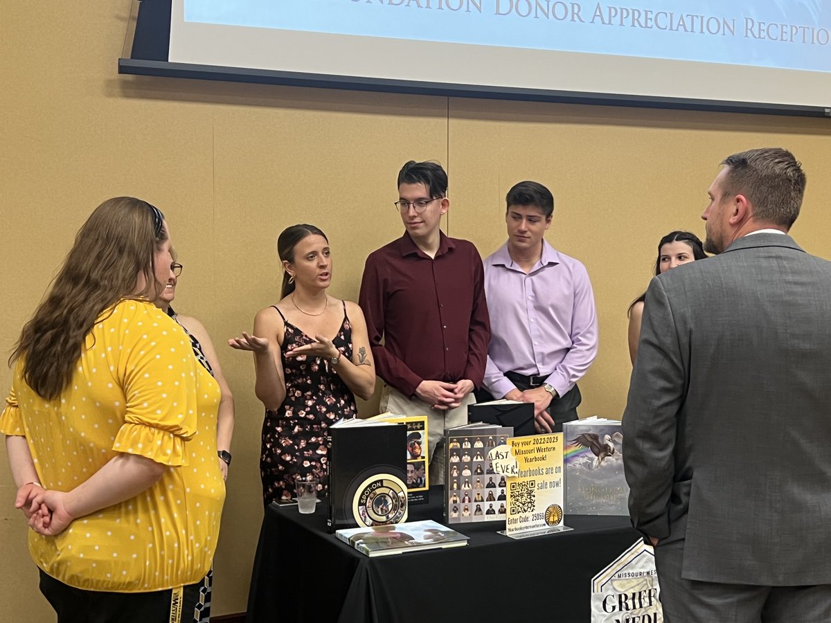 Dr. Carviou and editors from Griffon Media and Dr. Jackson and students from COM 415 PR Campaigns class participated in last night's MWSU Foundation Donor Appreciation Reception demonstrating their applied learning efforts! #GoGriffs #appliedlearning #griffonmedia