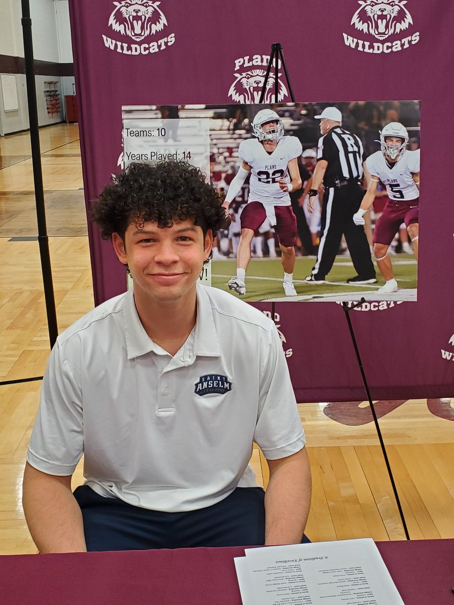 PlanoFootball's tweet photo. It was great to celebrate with Drew, Bryce, Andrew, and John this morning at  Signing Day!  Congratulations on your accomplishments! It's a great day to be a Wildcat! @Plano_Football @PlanoFBRecruits https://t.co/F8Wff3zP5H