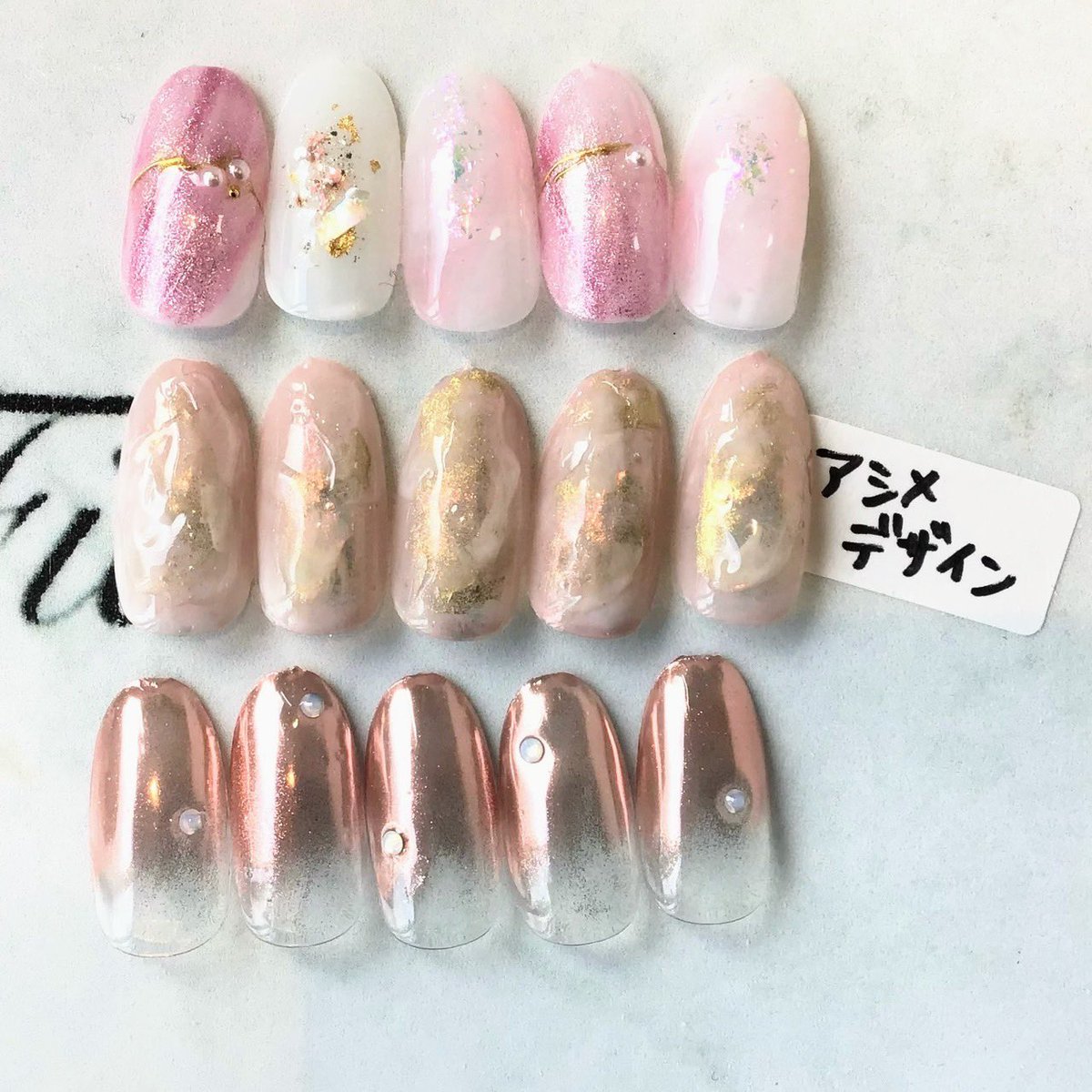 NailFia's tweet photo. 杉戸町のネイルサロン
NailFiaです。
開店時間が
10時→9時半となりました。
そして当店1番人気のイチオシデザインに
Aデザイン　3種類
が仲間入り❣️
ぜひご利用ください^ ^ https://t.co/OrBajU6dGH