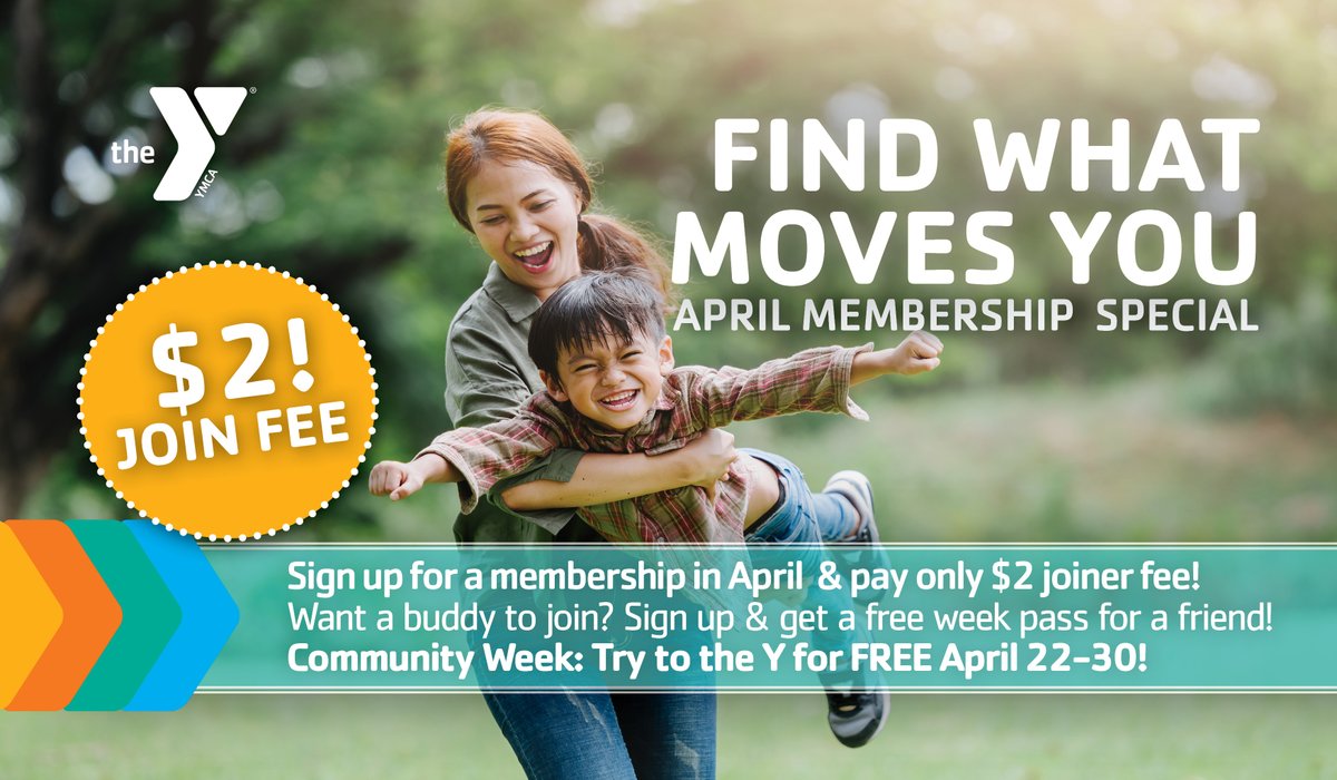 LafayetteYMCA's tweet photo. Find what moves you at the Lafayette Family YMCA!
This month when you sign up for a membership you only pay a $2 joiner fee and get access to 165+ #GroupFitnessClasses, #YMCA360 Virtual App, & more!
Learn more and become a member at the link below:
https://t.co/rETHryJbsu https://t.co/7J169tzac0