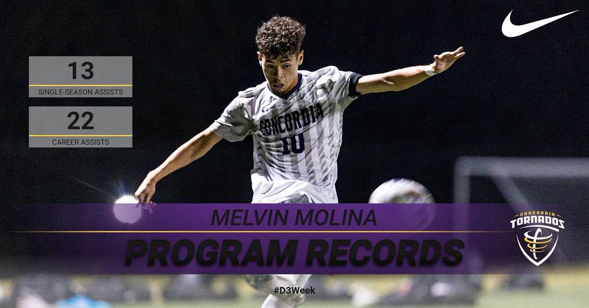 Our next student-athlete is the men’s soccer single-season and career assist leader, Melvin Molina! 

Melvin posted FIVE multi-assist games in the fall, including a career-high three assists to break both records in a 4-1 win over McMurry! #D3Week #WhyD3