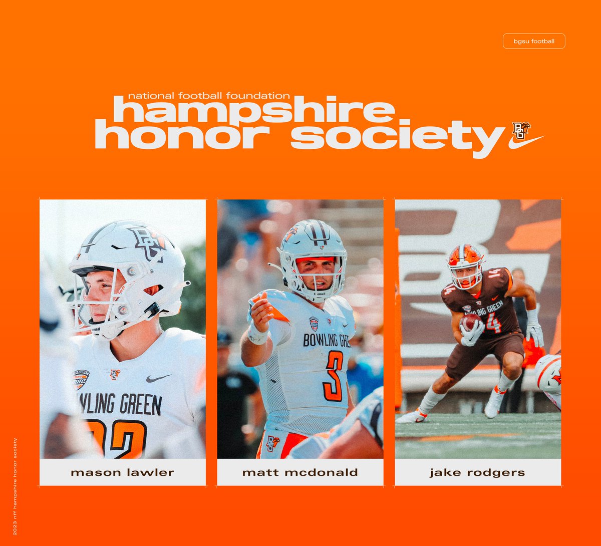BG_Football's tweet photo. Falcons have 3⃣ named to @NFFNetwork's Hampshire Honor Society:

🏈 - @mas_lawler 
🏈 - @mattcmcdonald4 
🏈 - Jake Rogers

#ToTheMoon 🟠🟤 x 📰 https://t.co/11XiJjmaqN https://t.co/hXSFDgb9ad