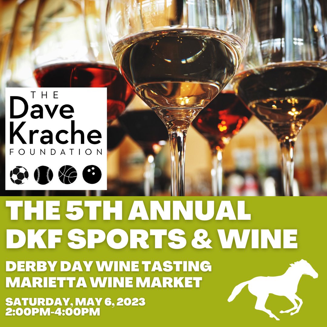 DaveKrache's tweet photo. Celebrate Derby Day with the DKF at Marietta Wine Market on Saturday, May 6 from 2:00pm-4:00pm!  🐴🍷 - https://t.co/QK3657gpRT https://t.co/pquMi7tSfW