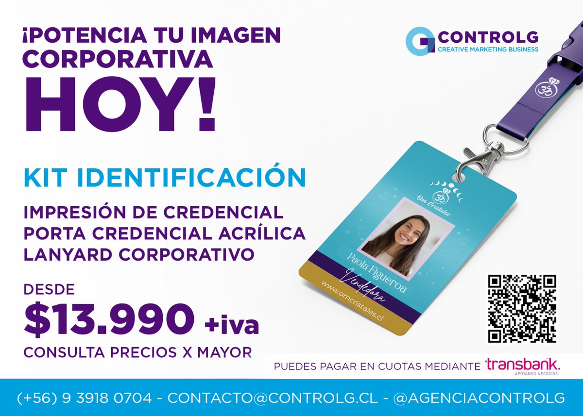 InfoControlg's tweet image. ¿Necesita credenciales para su próximo evento o para su equipo corporativo? ¡Tenemos el kit perfecto para usted! #Publicidad #imprenta #emprendechile
📷
