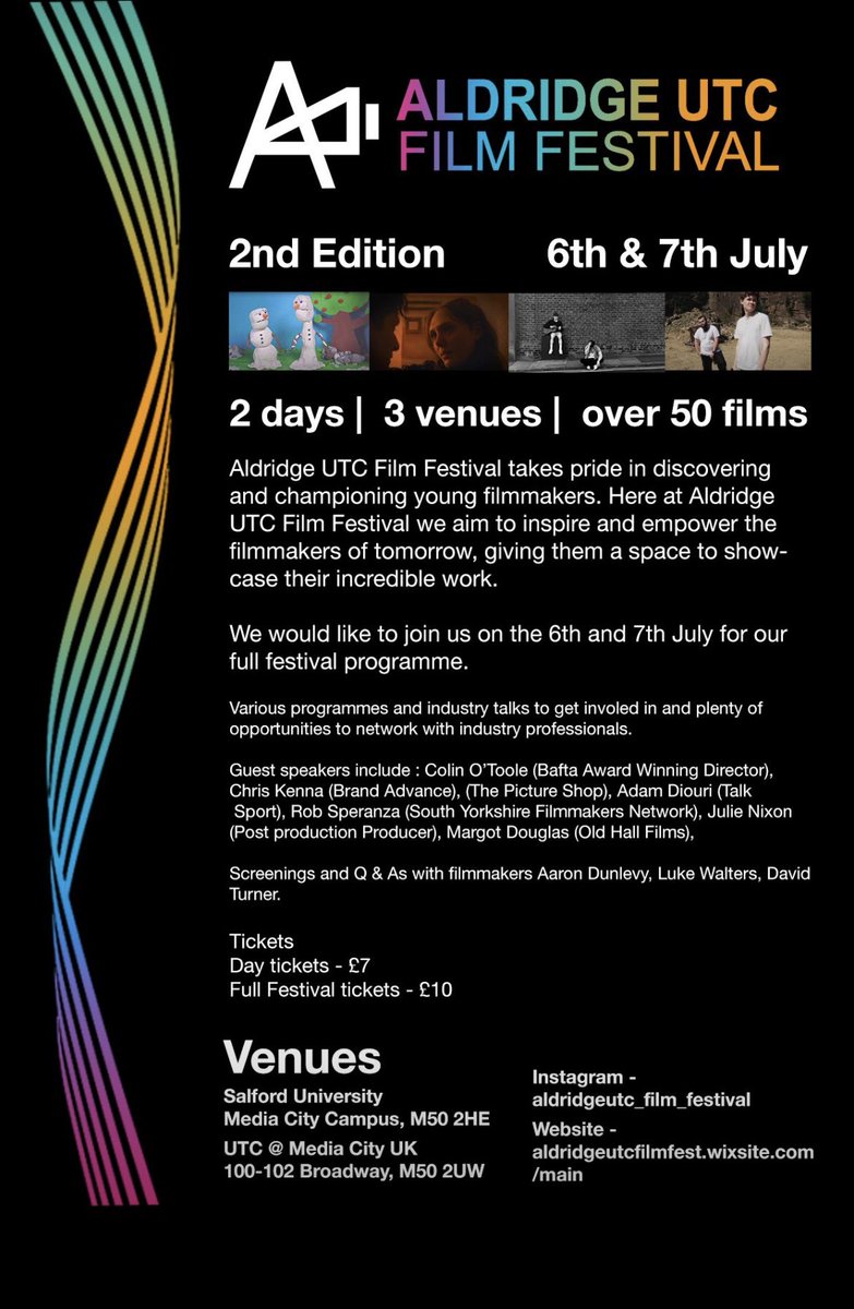 Grab your tickets for the UTC Film Festival, my film The First Woman will be screened along with a Q&amp;A.  2 days of great films, fantastic speakers and you get to quiz on why I did what I did😁. 

Tickets - lnkd.in/e74973cB

1 day ticket £7
2 day ticket £10