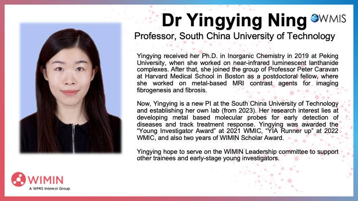 WIMIN_WMIS's tweet photo. 👩‍🔬Meet the New Members of WIMIN: Dr Yingying Ning @Yingying_Ning is a Professor in South China University of Technology. https://t.co/spFsW7BbPa