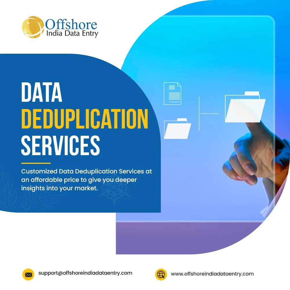 OffshoreBPO's tweet image. Our experts will assist you in removing data duplication from various documents and records at a reasonable cost.

Read more: offshoreindiadataentry.com/data-deduplica…
Mail us: support@offshoreindiadataentry.com

#dataduplication #dataentry #DataProcessing #DataSecurity #Business #Marketing #BPM