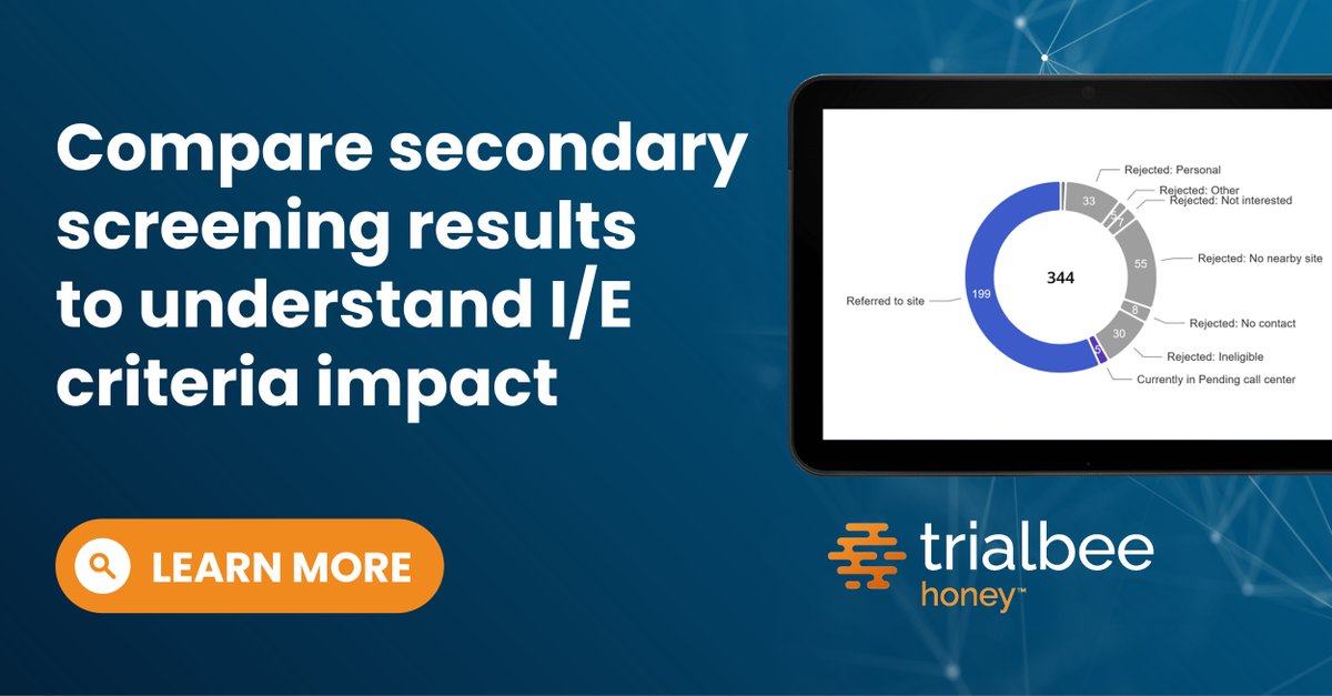 👀 See what all the buzz is about: bit.ly/3KJEopt Schedule a #demo to learn how our #patientrecruitment platform, Trialbee Honey, compares secondary screening results to understand I/E criteria impact!