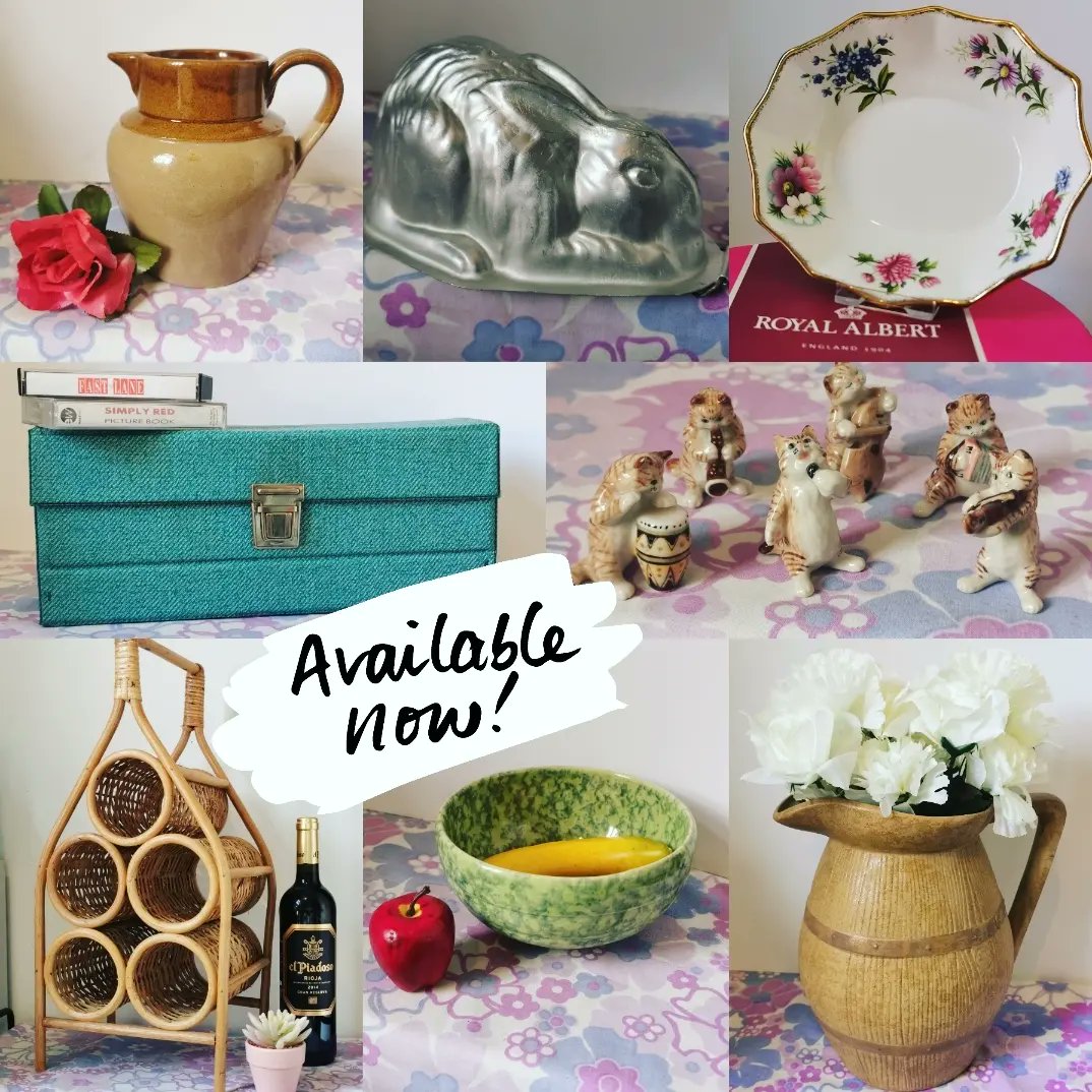 K_Collectables's tweet photo. More of me doing what I love today. Listing lots of vintage goodies for you 💕

Today's lot include a miniature cat band to a mahoosive barrel jug.

#vintagecatband #cutevintage #nostalgicvintage #midcentury #preloveddecor… https://t.co/NRmEv01AIB https://t.co/d5eaBIIRmS