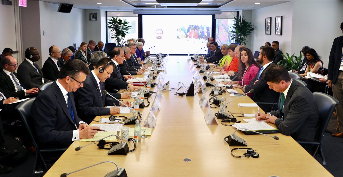 FinMinIndia's tweet photo. Union Finance Minister Smt. @nsitharaman participated in the Global Sovereign Debt Roundtable #GSDR meeting along with Ms @KGeorgieva, MD, IMF @IMFNews, and @DavidMalpassWBG President @WorldBank on the sidelines of the #SpringMeetings 2023, in Washington DC, today. (1/3) https://t.co/Ouk1JJZcE4