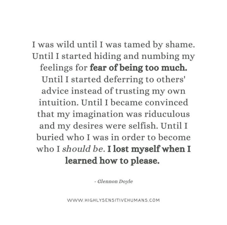 What’s one of your favourite quotes? I want to re-share one of my favourites from the book ‘Untamed’ by Glennon Doyle. I’m curious if you relate, have you felt a fear of being ‘too much’?

#hsp #highlysensitivepeople