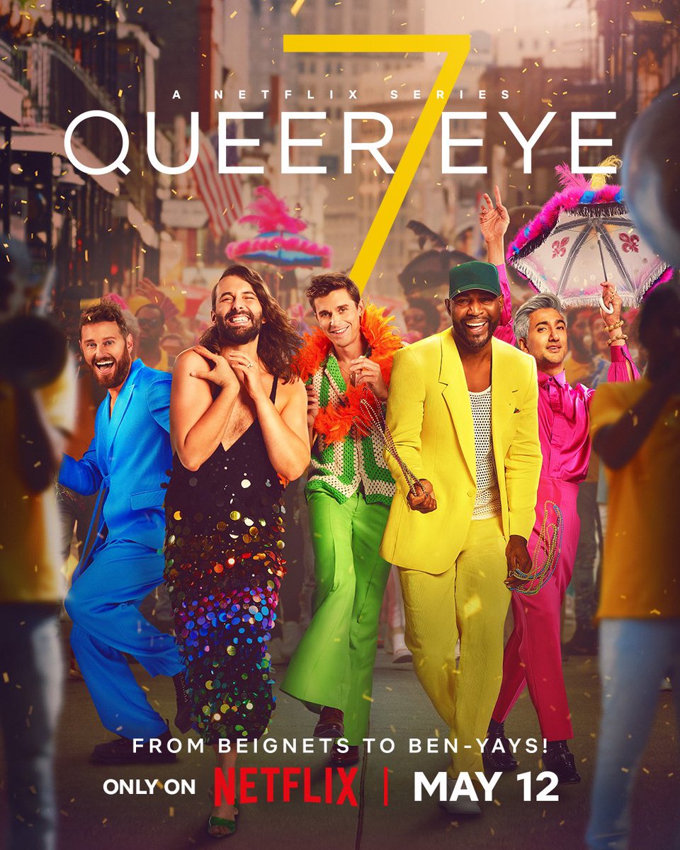 bobbyberk's tweet photo. We’re back baby!!! @QueerEye S7 drops May 12th on @netflix #queereye https://t.co/NhvYzjO3Ir