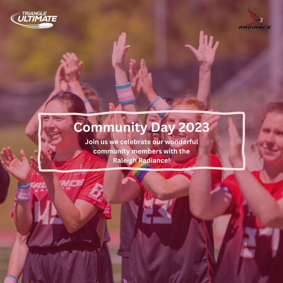 Join us this Sunday as we partner with the Raleigh Radiance to celebrate the numerous volunteers and coaches that help push ultimate Frisbee in the Triangle forward!

Volunteers and coaches, RSVP by this Saturday to secure your free ticket to the game!

Link in our bio 🔗
