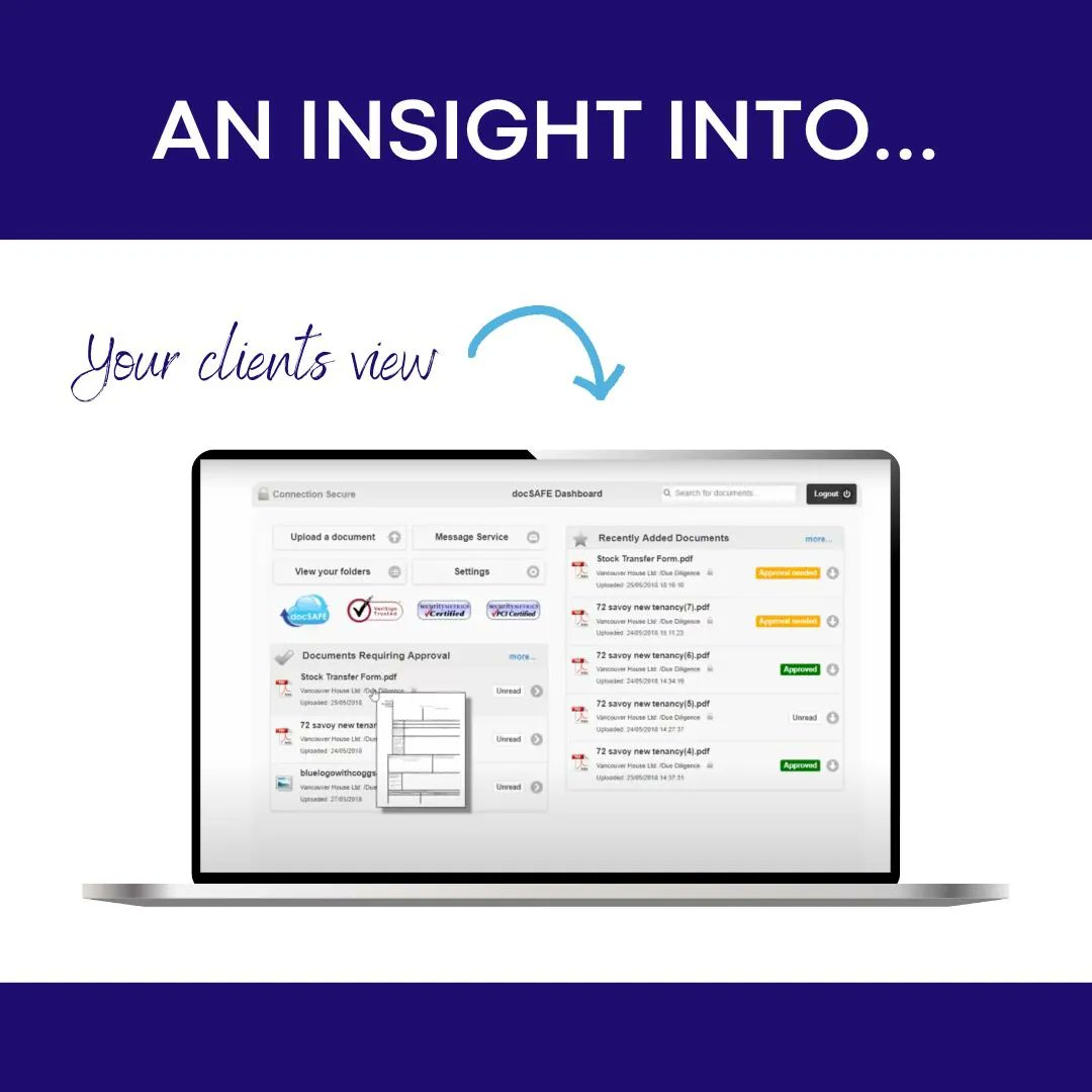 DocSAFE's tweet image. Take a peek into our system from your clients point of view! This can be for other Docsafe users, or someone without a subscription too. Find out more here - youtube.com/watch?v=VAmdcv…
