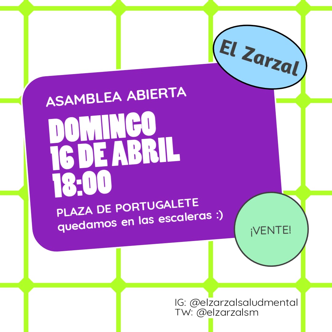 Este domingo volvemos a reunirnos en las calles para aprender en común, dar forma a las propuestas que tenemos en marcha o proponer nuevas. Nos vemos el domingo en Portugalete a las 18:00 🌈