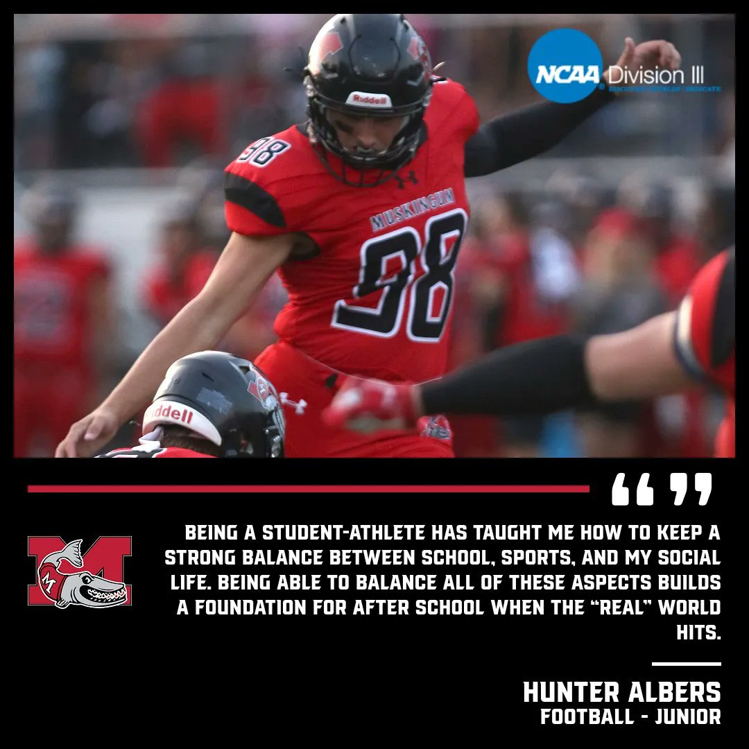 Muskingum Athletics is celebrating #D3Week. Throughout the week, Muskie student-athletes will share their thoughts about how being an NCAA Division III student-athlete has impacted them. #MuskieImpact <a href="/MuskingumFB/">Muskingum Football</a> <a href="/OHAthleticConf/">Ohio Athletic Conference</a> <a href="/NCAADIII/">NCAA Division III</a> <a href="/d3saac/">NCAA Division III SAAC</a>