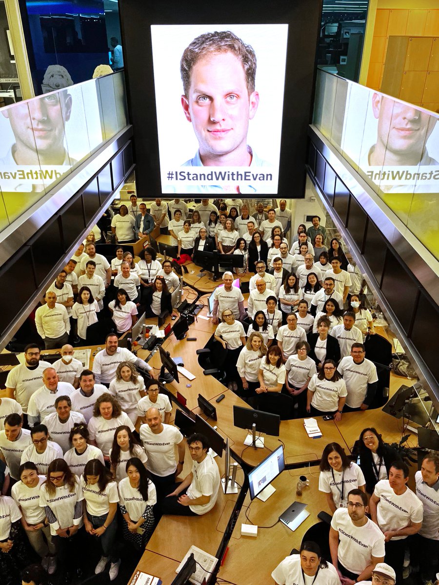 My colleagues and I stand with Evan Gershkovich, who is wrongfully detained in Russia. Journalism is not a crime. #IStandWithEvan