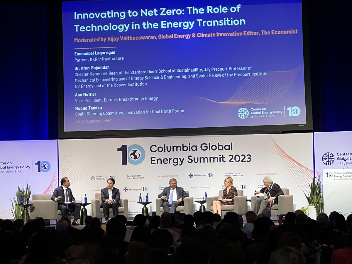 Vijay Vaitheeswaran moderating a great panel discussion on the central yet not singular role of Innovation in the Energy Transition
@ColumbiaUEnergy #GlobalEnergySummit