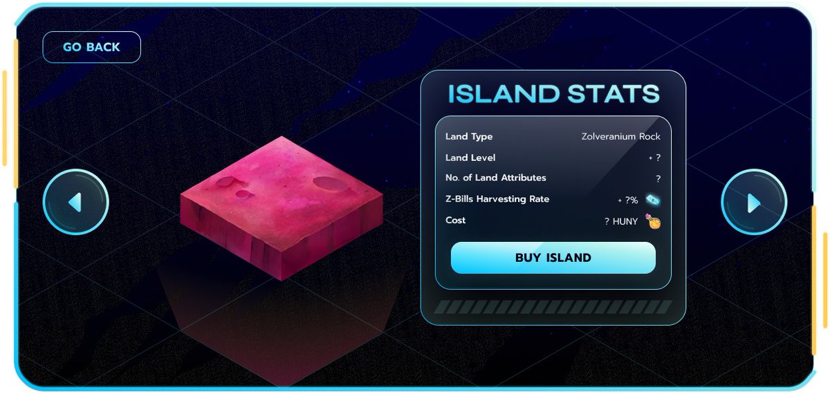 Introducing the second land tier - Zolveranium Rock 

Stats unknown.