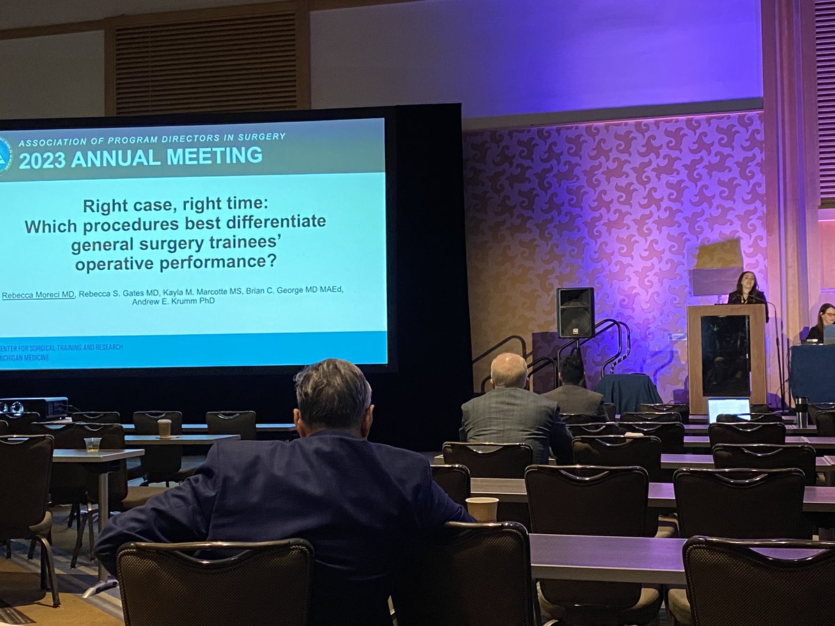 Center for Surgical Training and Research (@cstar_um) on Twitter photo First up today is <a href="/UMichSurgery/">Michigan Surgery</a> C-STAR Fellow and <a href="/lsusurgerydept/">LSU Department of Surgery</a> resident <a href="/md_moreci/">Rebecca Moreci, MD MS</a> Presenting her work on which procedures best differentiate residents at different PGY levels at #SEW2023 Great work! First up today is <a href="/UMichSurgery/">Michigan Surgery</a> C-STAR Fellow and <a href="/lsusurgerydept/">LSU Department of Surgery</a> resident <a href="/md_moreci/">Rebecca Moreci, MD MS</a> Presenting her work on which procedures best differentiate residents at different PGY levels at #SEW2023 Great work!