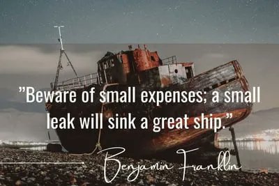 Beware of small expenses; a small leak will sink a great ship.”

~ Benjamin Franklin 

Financial Literacy Month Quotes | Mr. Cheat Code buff.ly/40U5PSU