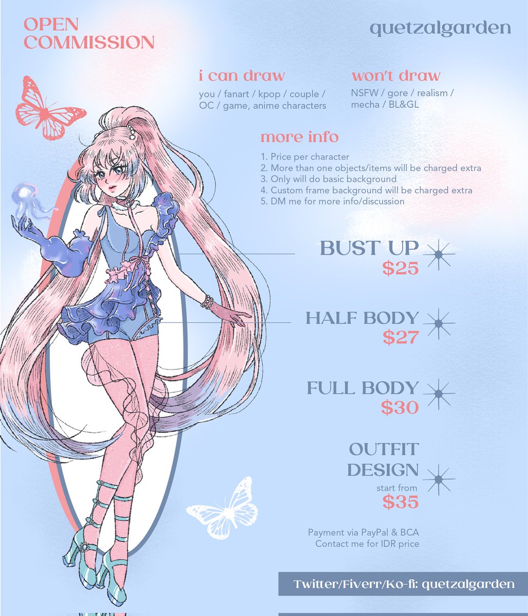 quetzalgarden's tweet photo. [LIKE &amp; RETWEET are really appreciated!]

Officially open for commission! Just DM me if you want to discuss or for more info. 

You can also request via 
Ko-fi https://t.co/o3zmP8YxSi 💖
Fiverr https://t.co/fGHt1R4hAo 💖

Looking forward to work with you 😊 https://t.co/d8nej6pUUr