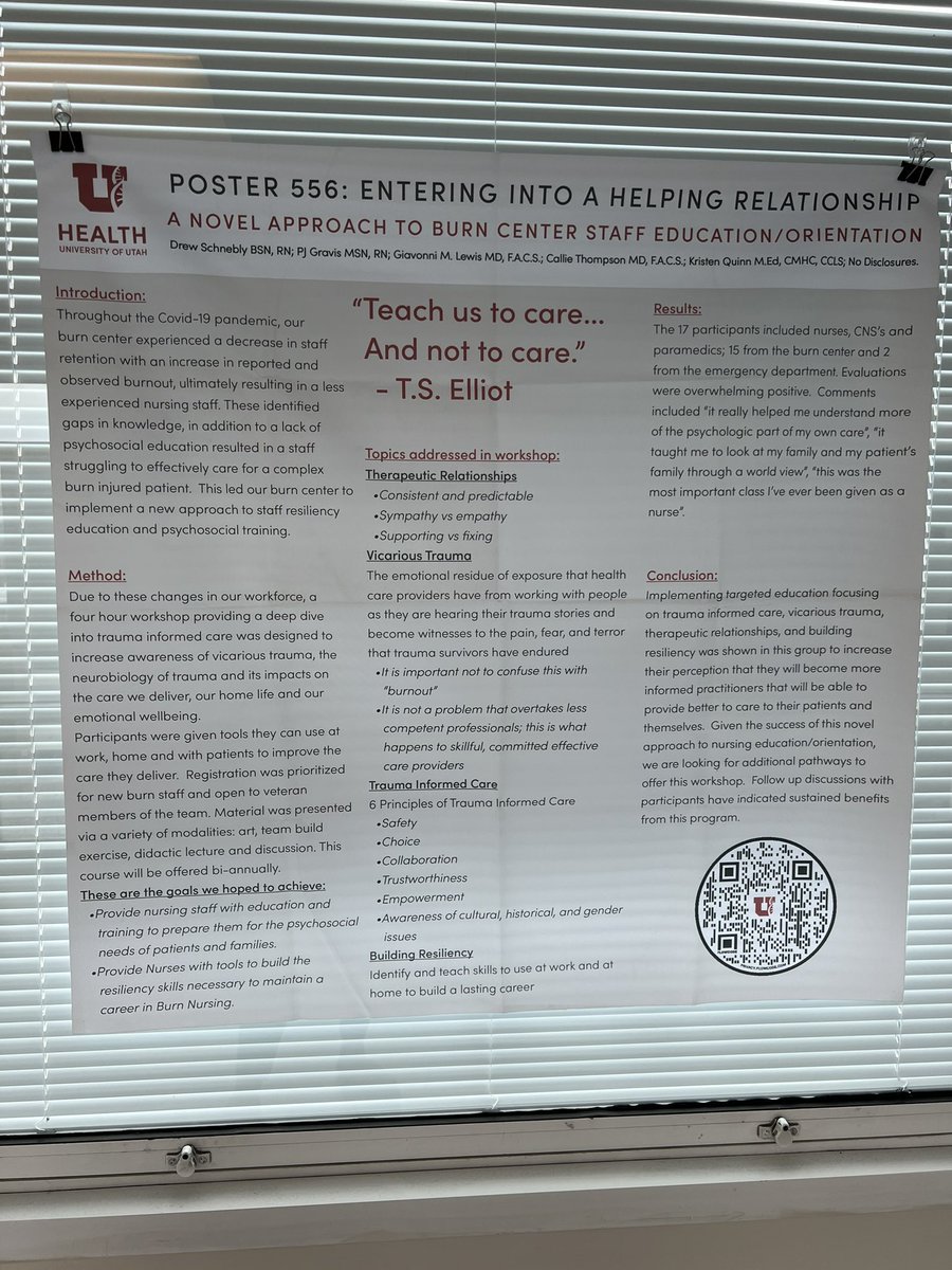 At the <a href="/UofUHealth/">University of Utah Health</a> Evidence Based Practice &amp; Wellness Champions poster fair! Bridge between U Hosp &amp; Moran. Great work here - come see!