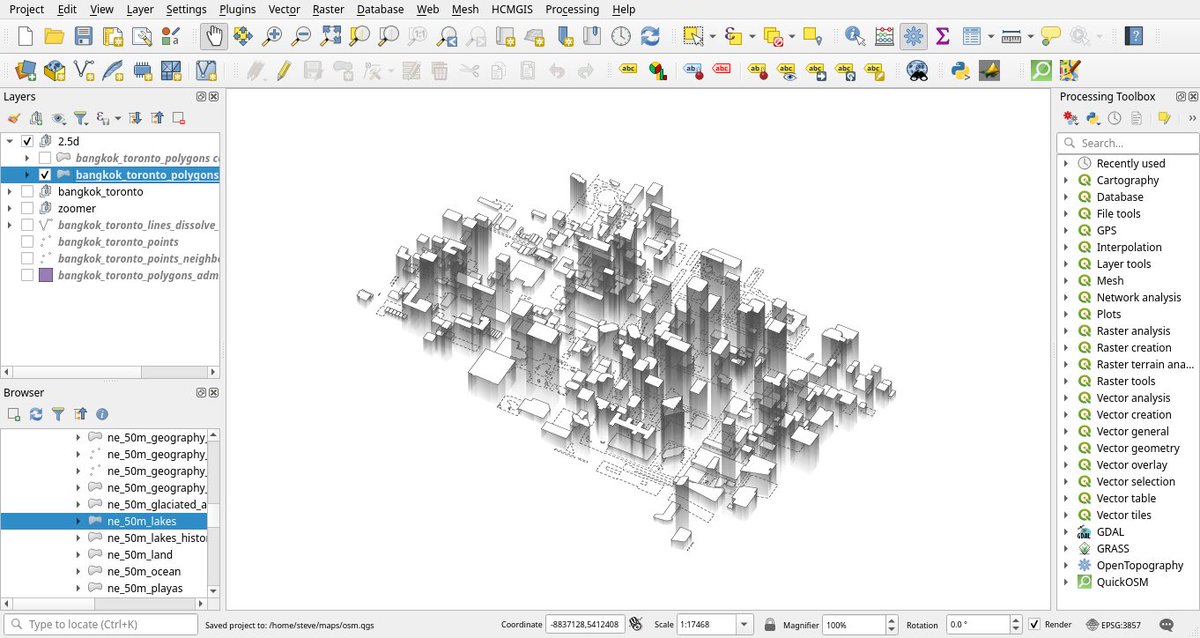 How to make this 2.5d map in #qgis
